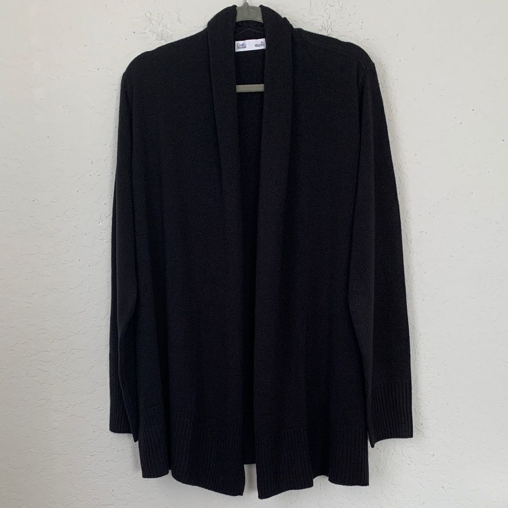 Croft & Barrow Women's Black Knit Open Front Cardigan Sweater Size XL - Picture 1 of 8